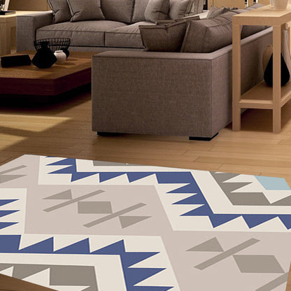 Skorter | Banded Geometric Southwestern Rug Tribal Navajo Rug Polyester Washable Non-Slip Stain-Resistant Area Rug for Bedroom