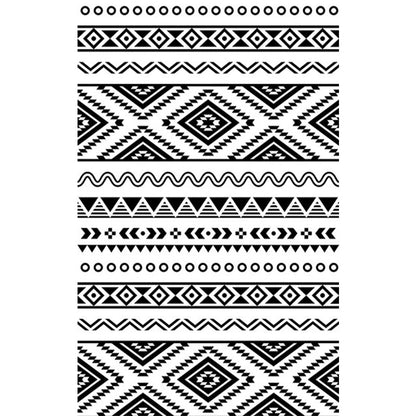 Skorter | Country Tribal Washable Rug Black and White Ethnic Geometric Rug Stain Resistant Polyester Rug for the Living Room