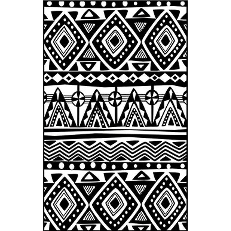 Skorter | Black Carpet Zuido Western Tribal Americana Diamond Geometric Flooring Area Rug Polyester Non-Slip Pet-Friendly Rug