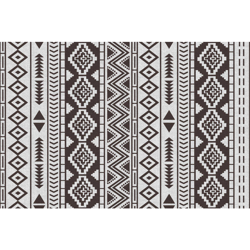 Skorter | Brown Area Rug Southwestern Tribal Indian Diamond Geometric Rug Polyester Washable Non-Slip Stain Resistant Rug for the Area
