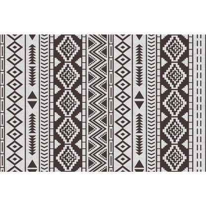 Skorter | Brown Area Rug Southwestern Tribal Indian Diamond Geometric Rug Polyester Washable Non-Slip Stain Resistant Rug for the Area
