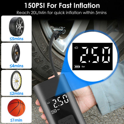Skorter | 150PSI Wireless Tire Pump 6000mAh Rechargeable Tire Blower