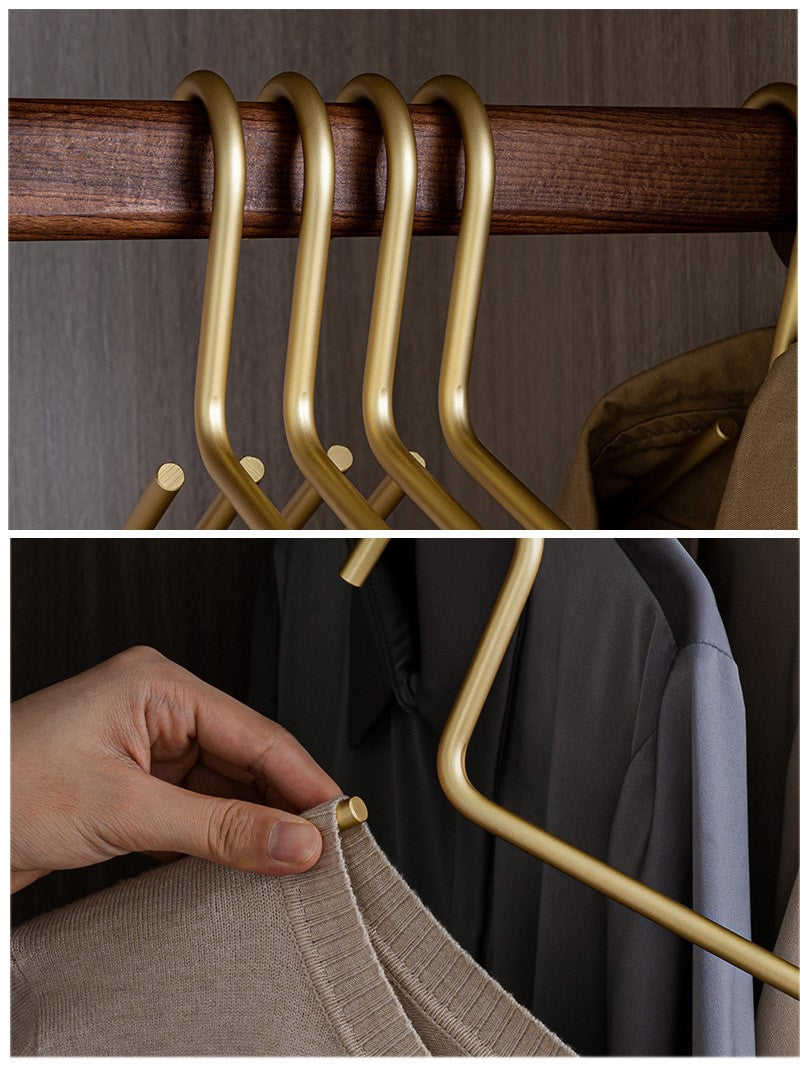Skorter | 5 pieces of hangers made of solid matte gold/silver │ Seamless wardrobe organizer made of metal