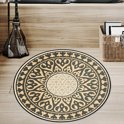 Skorter | Americana Southwestern Rug Black and Yellow Polyester Rug Non-Slip Back Rug for Bedroom