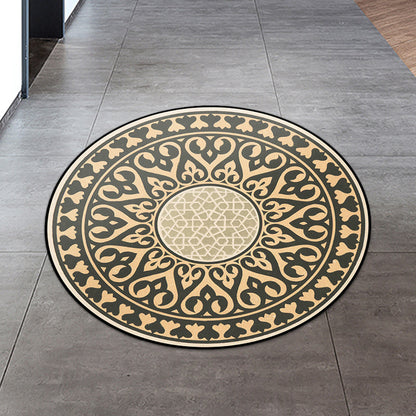 Skorter | Americana Southwestern Rug Black and Yellow Polyester Rug Non-Slip Back Rug for Bedroom