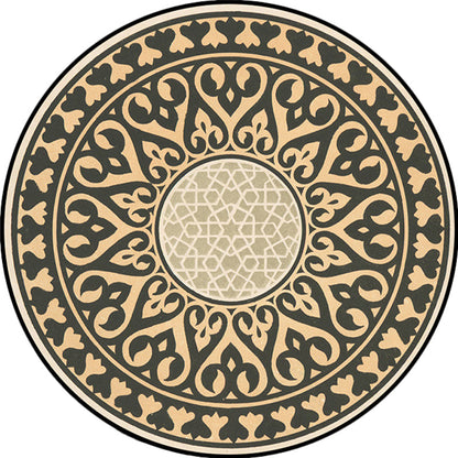 Skorter | Americana Southwestern Rug Black and Yellow Polyester Rug Non-Slip Back Rug for Bedroom