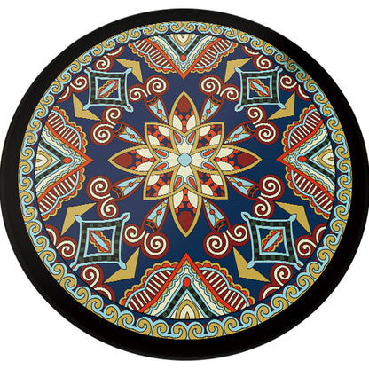 Skorter | Blue and Black Americana Rug Polyester Southwestern Rug non-slip backing Rug for Bedroom