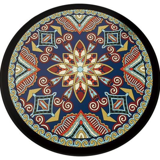 Skorter | Blue and Black Americana Rug Polyester Southwestern Rug non-slip backing Rug for Bedroom