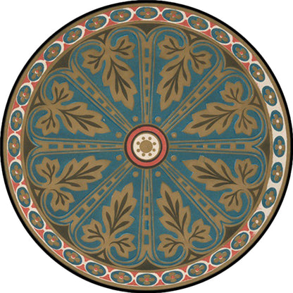 Skorter | Blue Americana Rug Polyester Southwestern Leaf Rug with Non-Slip Back for the Bedroom