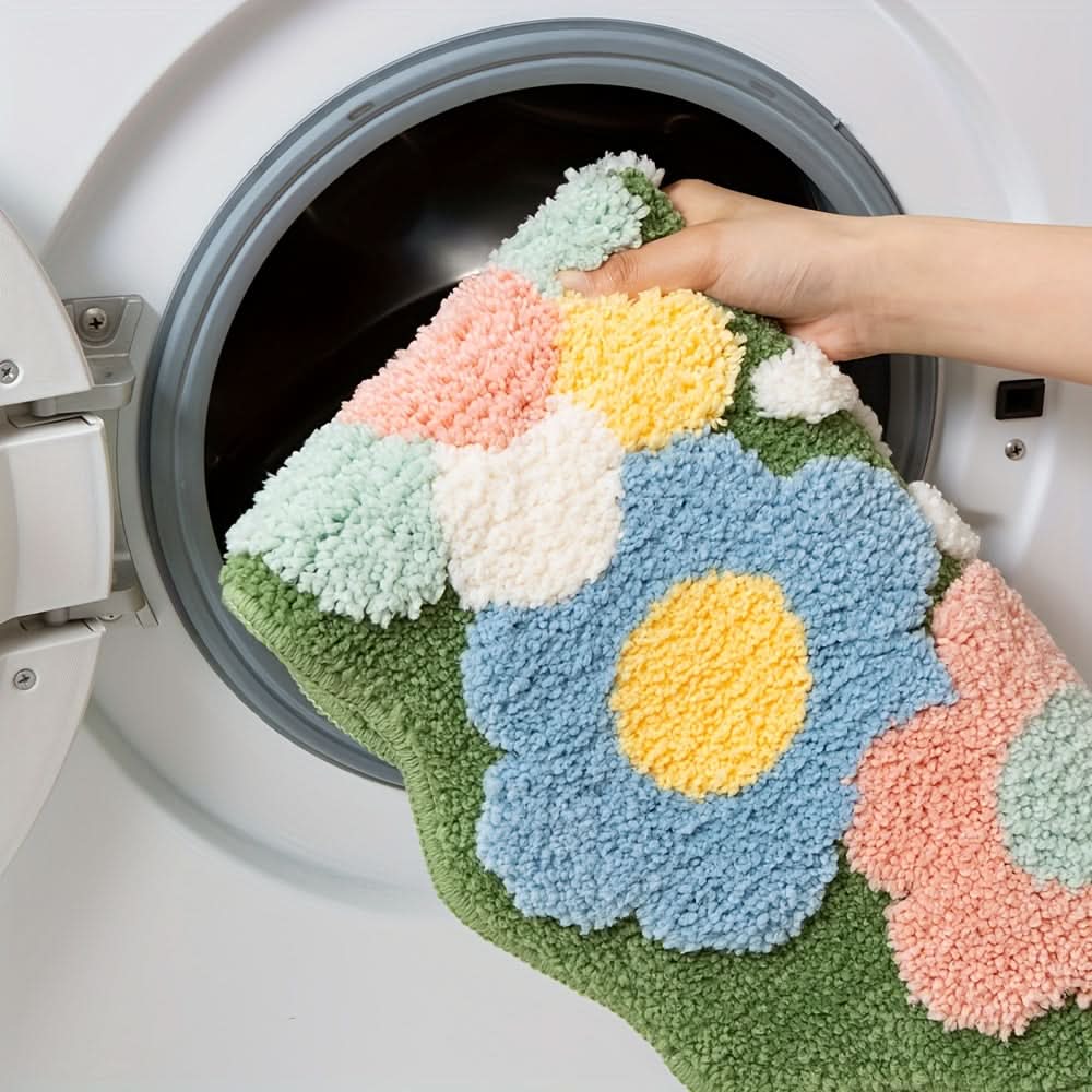 Skorter | FlorSoft - Extra absorbent bath mat with floral pattern