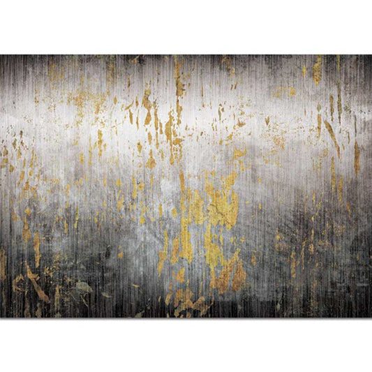 Skorter | Creative Abstract Area Rug Black and Gold Contemporary Rug Polyester Washable Non-Slip Back Carpet for Living Room