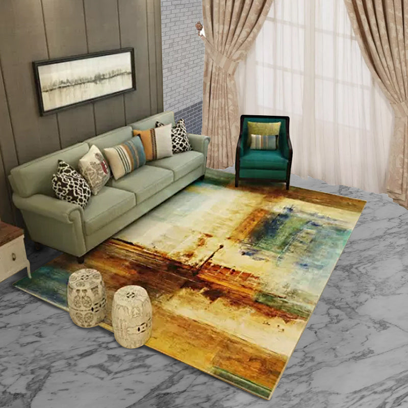 Skorter | Creative Abstract Rug Brown Modern Rug Polyester Washable Area Rug for Bedroom