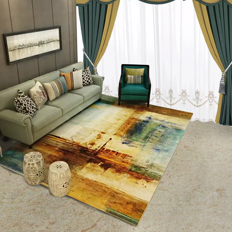 Skorter | Creative Abstract Rug Brown Modern Rug Polyester Washable Area Rug for Bedroom