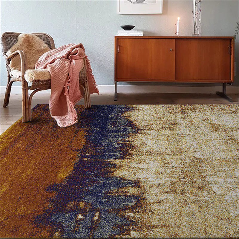 Skorter | Brown industrial carpet Polyester oil painting print carpet washable non-slip backing carpet for the living room