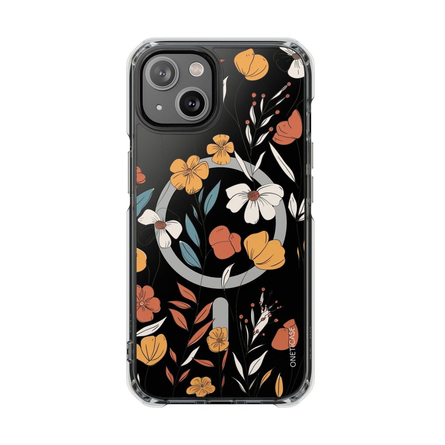 Skorter | Floral Pattern Magnetic Clear Case for iPhone Series