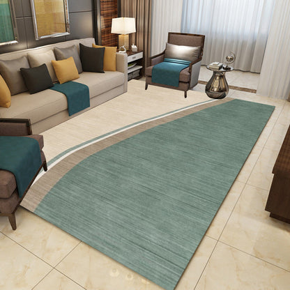 Skorter | Colorful Round Bedroom Carpet Novelty Color Block Pattern Area Rug Polyester Washable Anti-Slip Carpet