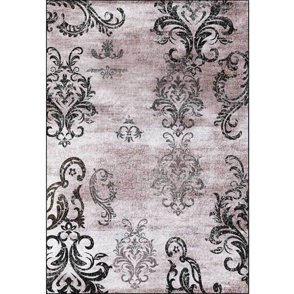 Skorter | Black and pink retro carpet Polyester paisley pattern carpet machine washable non-slip backing carpet for the living room