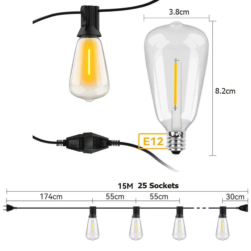 Skorter | Weatherproof Outdoor LED String Lights – Garden, Patio & Festive Lighting