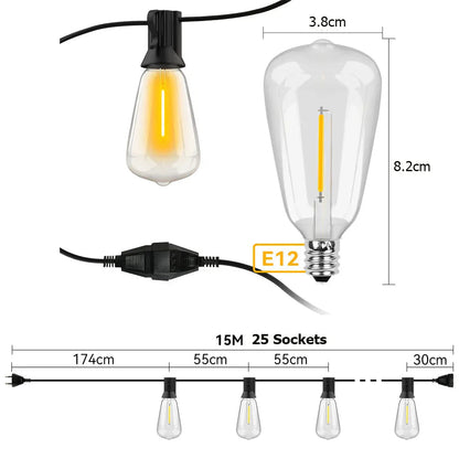 Skorter | Weatherproof Outdoor LED String Lights – Garden, Patio & Festive Lighting