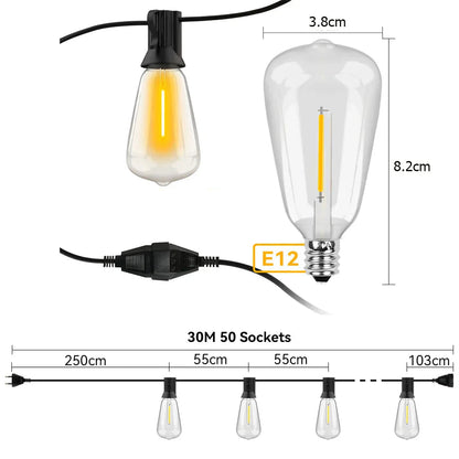 Skorter | Weatherproof Outdoor LED String Lights – Garden, Patio & Festive Lighting