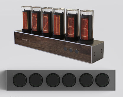 Skorter | DIY Solid Wood Glow Tube 6-Bit Digital Clock with 7 Modes, Magnetic Design, Adjustable Color and Precise Timing, The Best Handmade Gift for Him or Her