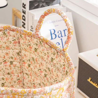 Skorter | Floral Canvas Storage Basket for Home Organization