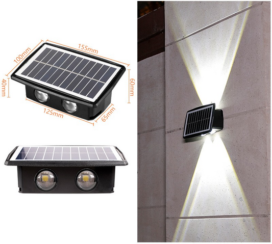 Skorter | Solar LED outdoor wall light with up & down effect – Modern wall lighting for garden and terrace