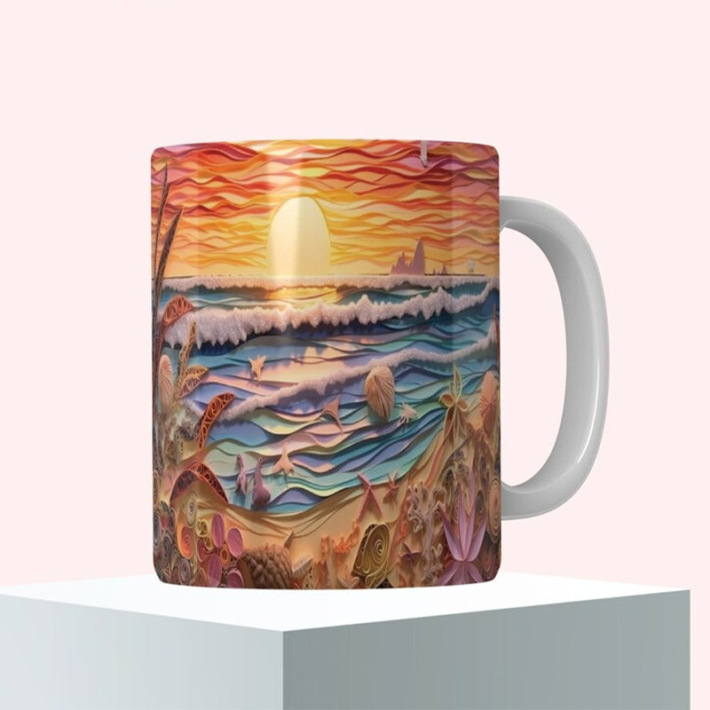 skorter | 3d Ocean Beach Breakthrough Theme Coffee Mug