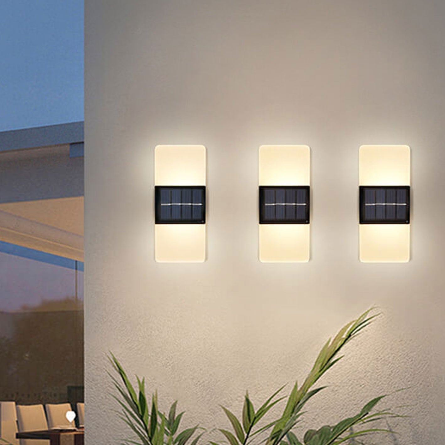 Skorter | LumaZen Solar LED Wall Lamp | Weatherproof | Solar Powered Outdoor Lighting | Garden & Patio Decor