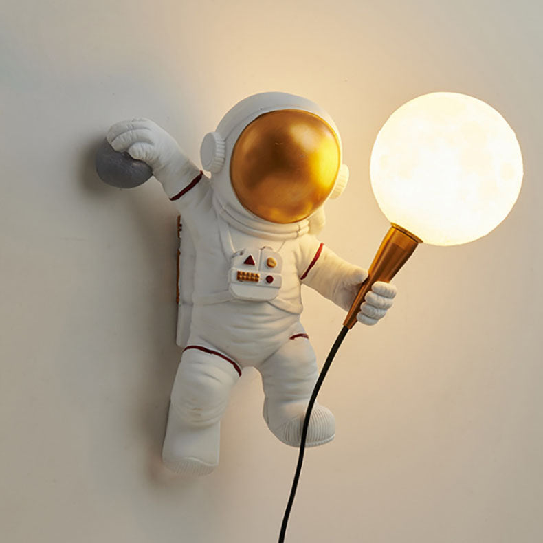 Skorter | CosmoBuddy Astronaut Wall Lamp | Creative Design | Resin & ABS | LED Bedroom Light