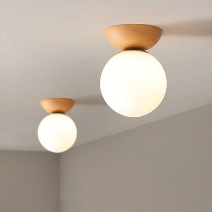 Skorter | Hikari Japanese LED Ceiling Light – Minimalist Wooden Frame Zen Lamp