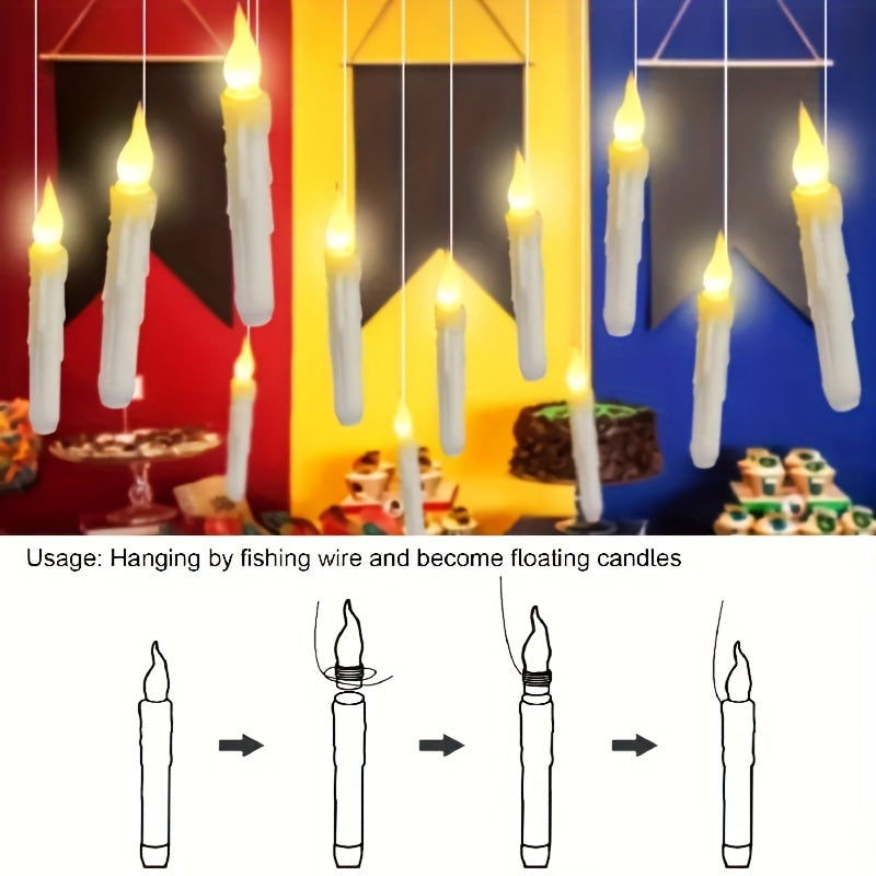 Skorter | 12 pcs Flameless LED Floating Lights with Remote Control - Perfect for Christmas and Halloween Decor