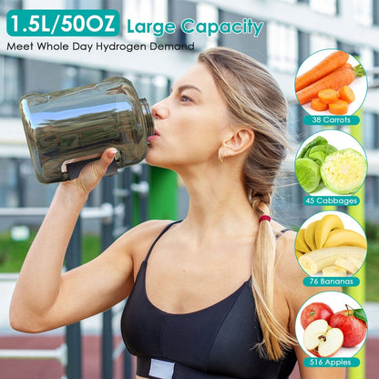Skorter | 1.5L Large Capacity Portable Rechargeable Hydrogen Water Bottle 6 Min. Fast Electrolysis