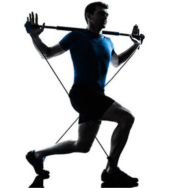 Skorter | 8-in-1 Portable Pilates Bar Kit with Resistance Band, Foot Loop, Ideal for Home Total Body Workout, Gym, Weightlifting