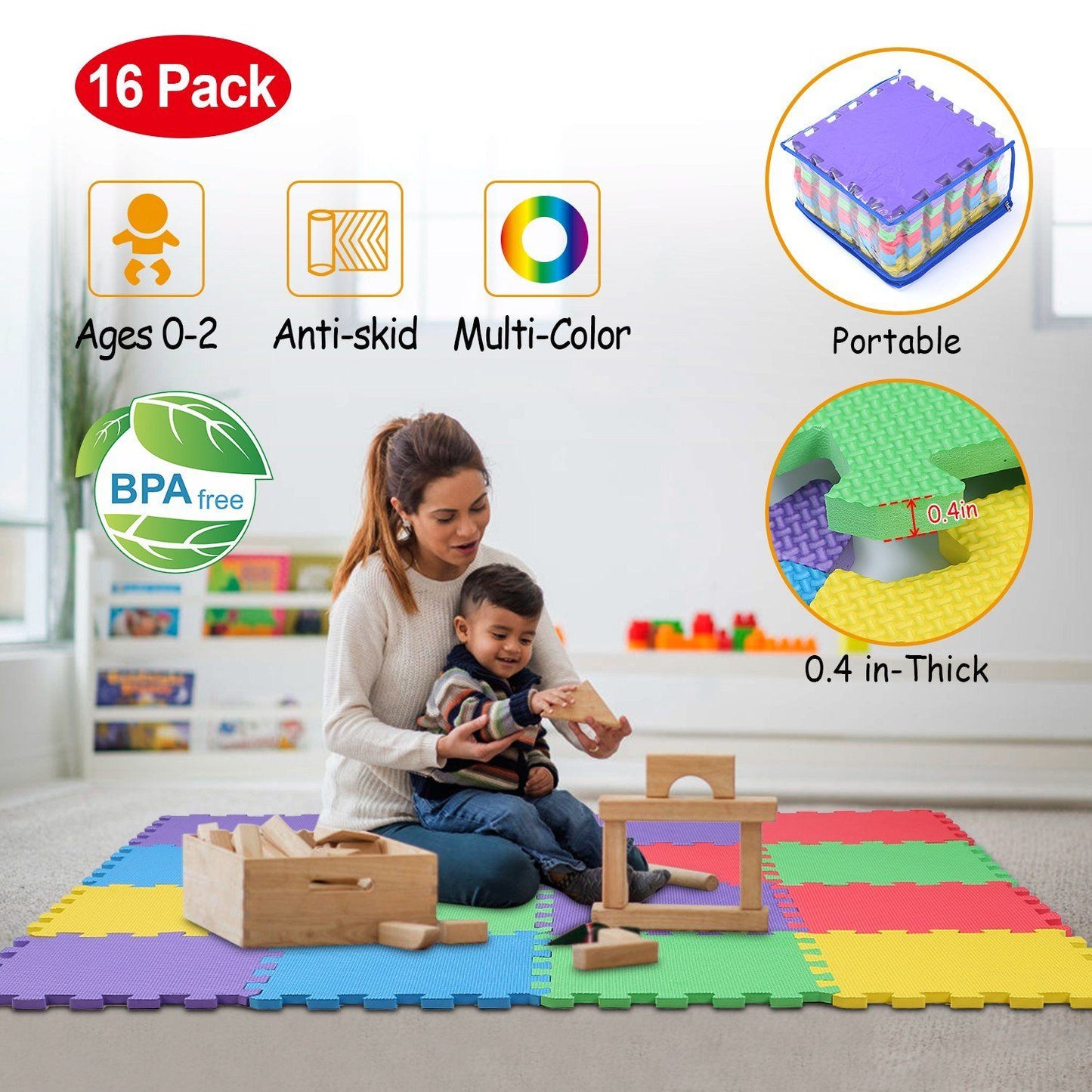 Skorter | 16-Piece: Kids Puzzle Training Mat