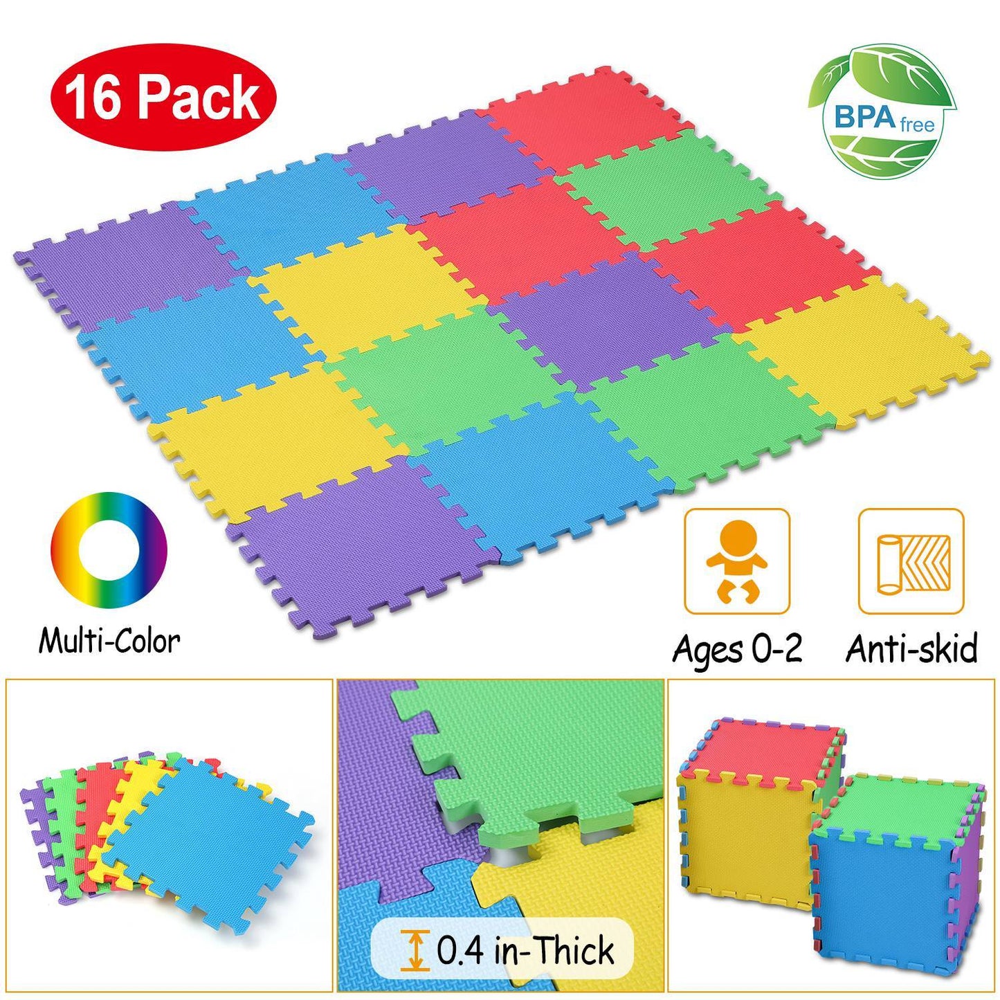 Skorter | 16-Piece: Kids Puzzle Training Mat