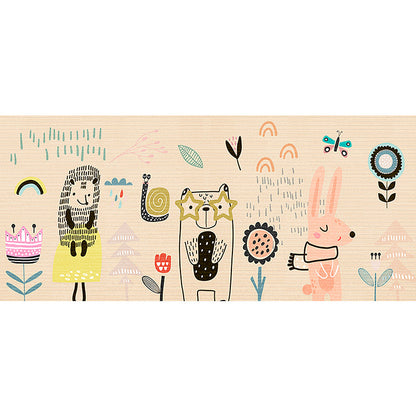 Skorter | Beautiful Cartoon Pattern Rug Apricot Kids Rug Polyester Washable Non-Slip Area Rug for the Kids' Room