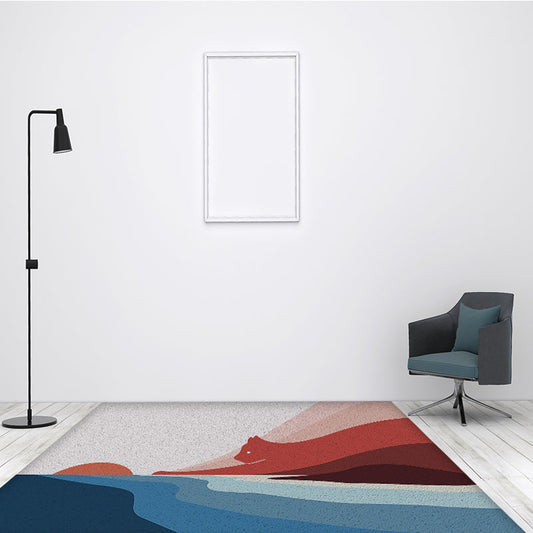 Skorter | Children's Cat Pattern Rug with Sun Multicolored Vinyl Rug Washable Non-Slip Back Area Rug for Home Decor