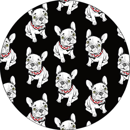 Skorter | Black Children's Room Carpet Children Animals Dog Pattern Rug Polyester Non-Slip Backing Rug