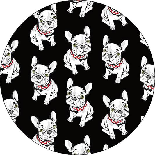Skorter | Black Children's Room Carpet Children Animals Dog Pattern Rug Polyester Non-Slip Backing Rug