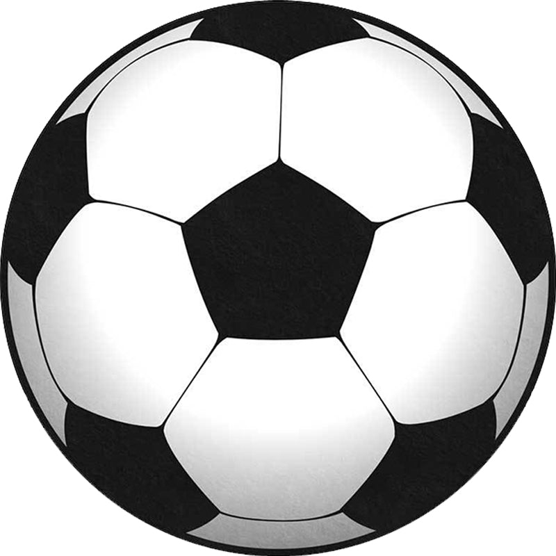 Skorter | Black and White Children's Room Carpet Kids Sports Football Pattern Area Rug Polyester Washable Stain Resistant Area Rug