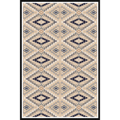 Skorter | American geometric print rug yellow polyester rug machine washable non-slip rug for the living room