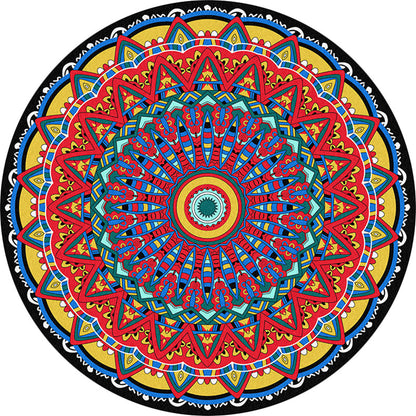 Skorter | Americana Tribal Pattern Carpet Red Polyester Carpet Machine Washable Non-Slip Area Rug for Bedroom