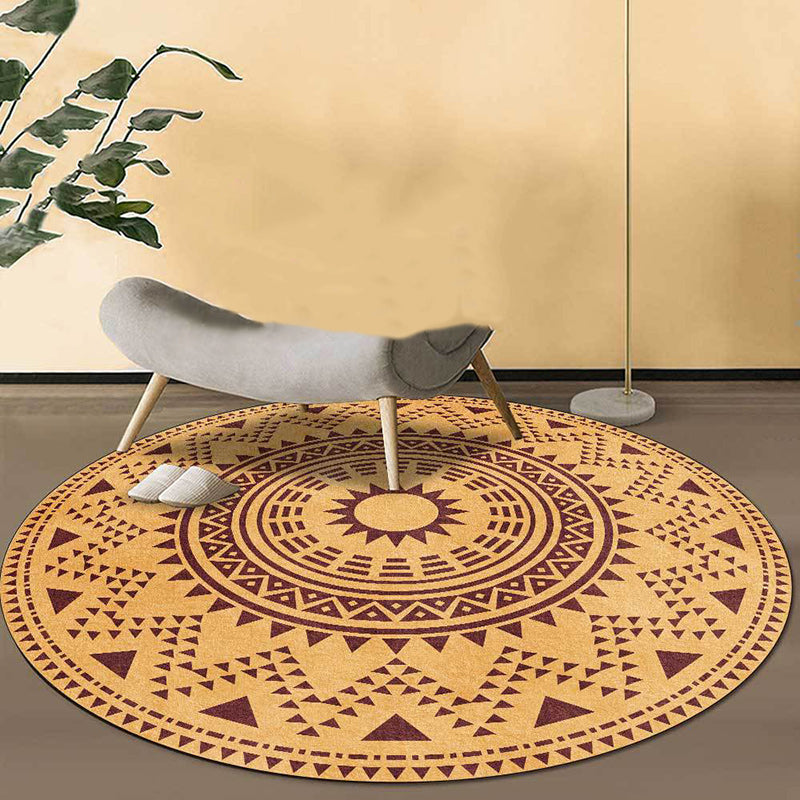 Skorter | Blue and green southwest rug Polyester geometric pattern rug washable non-slip backing rug for living room