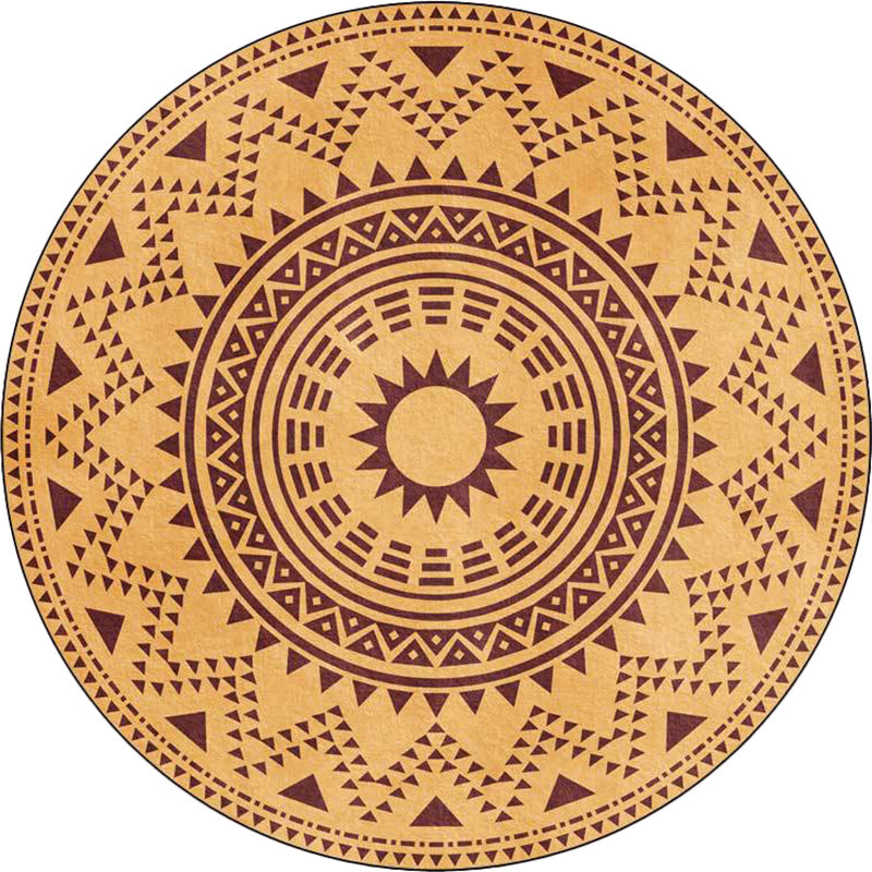 Skorter | Blue and green southwest rug Polyester geometric pattern rug washable non-slip backing rug for living room