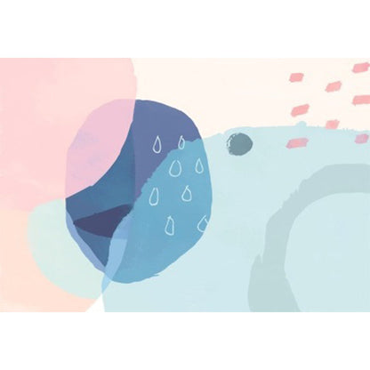 Skorter | Blue and Pink Bedroom Rug Novelty Color Block Watercolor Painting Pattern Area Rug Polyester Washable Carpet