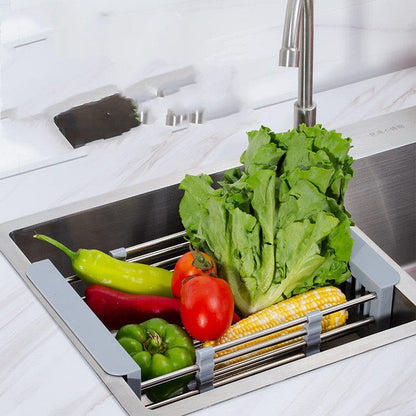 Skorter | Expandable Sink Draining Rack – Space-saving Dish and Vegetable Holder for the Kitchen