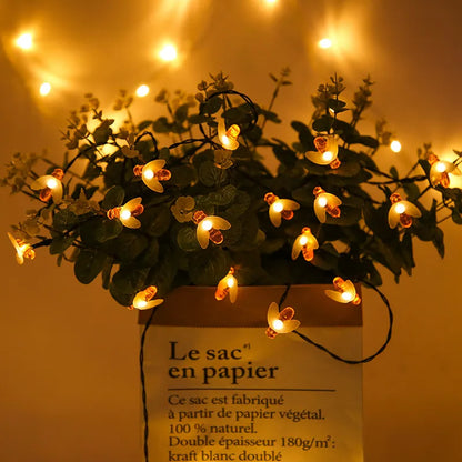 Skorter | Solar String Lights Bee – LED Decorative Lights for Garden & Terrace, Outdoor Lighting with Bee Design