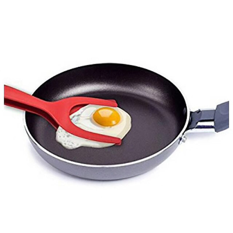 Skorter | 2 In 1 Grip And Flip Tongs Egg Spatula Tongs Clamp Pancake Fried Egg French Toast Omelette Turned Kitchen Accessories