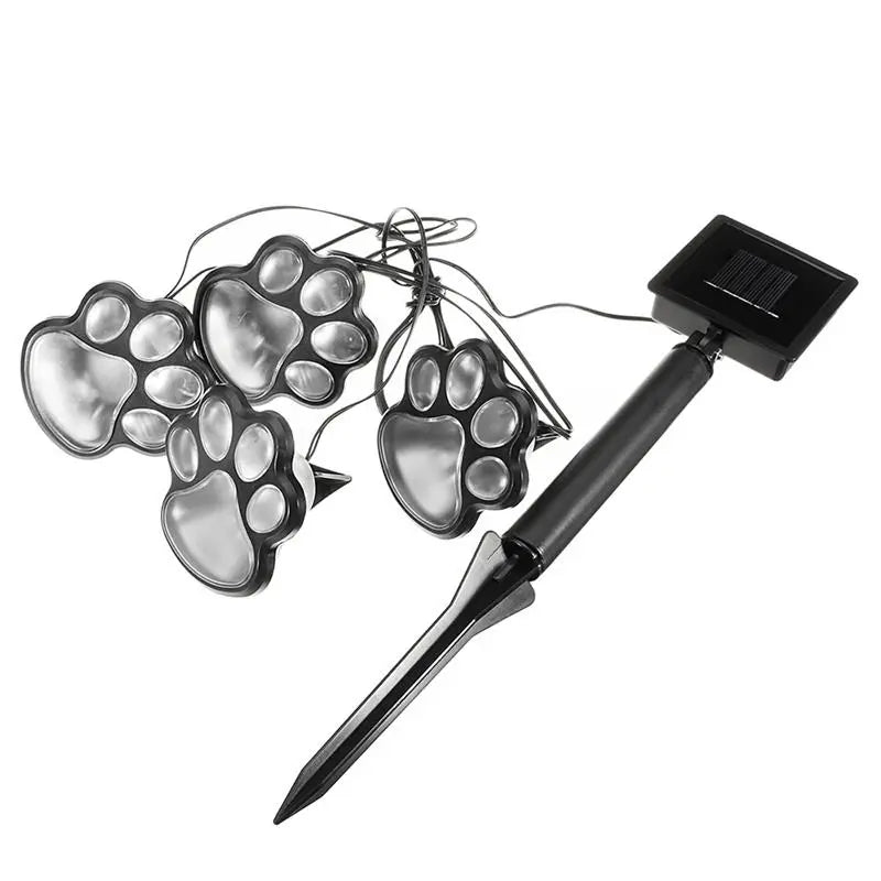 Skorter | Solar lamp in paw print design – LED garden lighting in multicolor for outdoor use